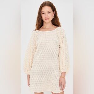 Arianne Cream Textured Long Sleeve Dress